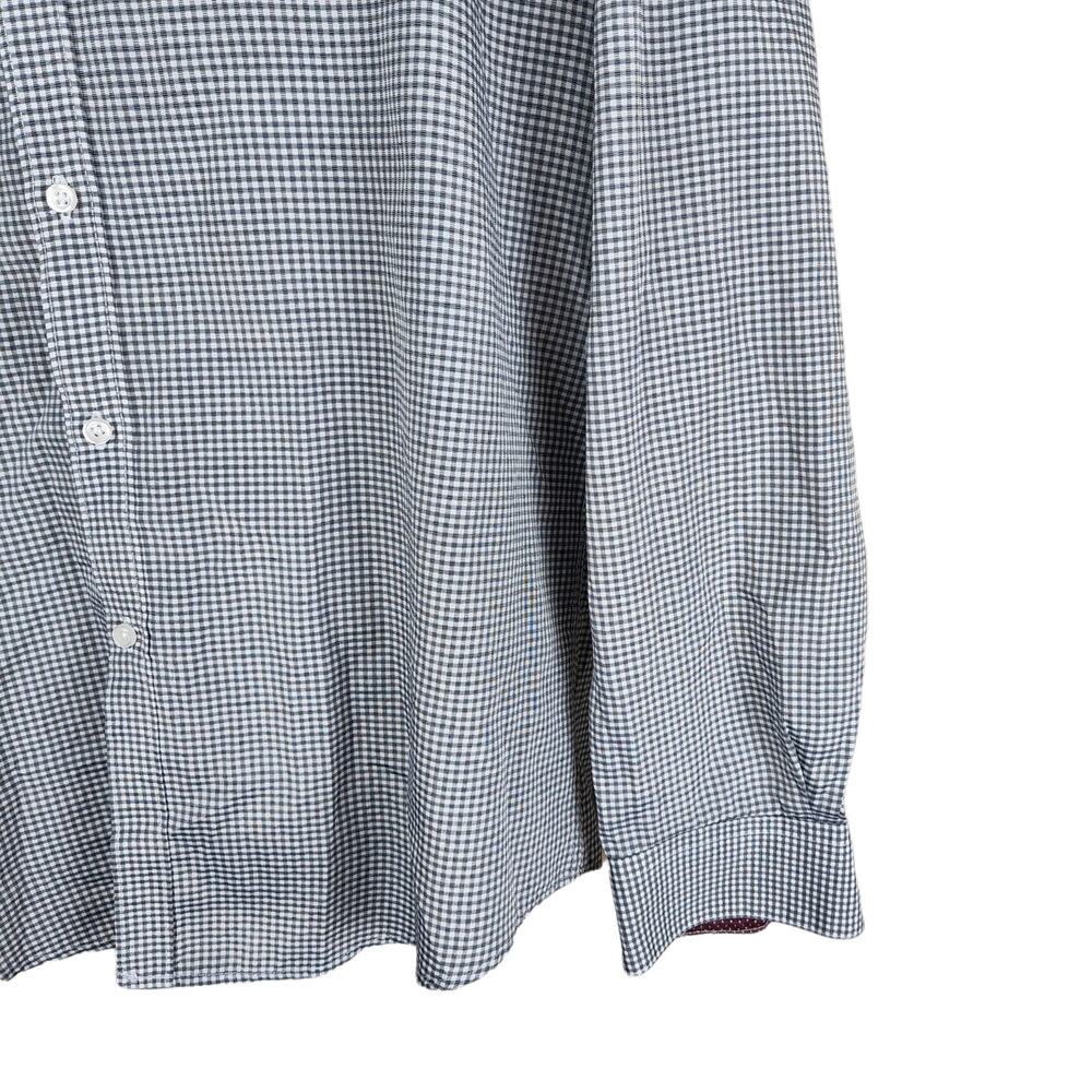 Nicole Miller Shirt Mens Size Large Black & White Check Button Up Dress Shirt - Picture 3 of 10